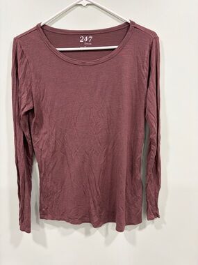 Maurice's 24/7 Women’s Long-Sleeve Scoop Neck Top - Mauve